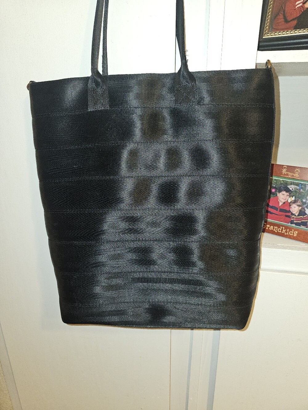 HARVEY'S Seatbelt Bag Large Black Tote Very Good Pre-owned Showing Normal Wear